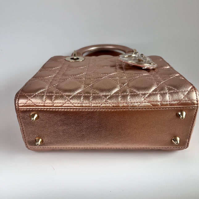 Lady Dior ABCdior Small Pink Irediscent and Metallic Cannage Lambskin Handbag