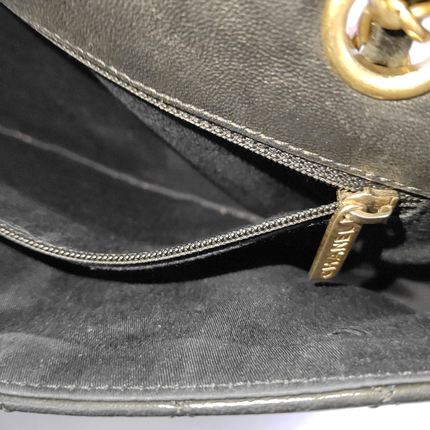 Chanel Classic Flap Medium Black Lambskin Leather Valentine Marine Charms