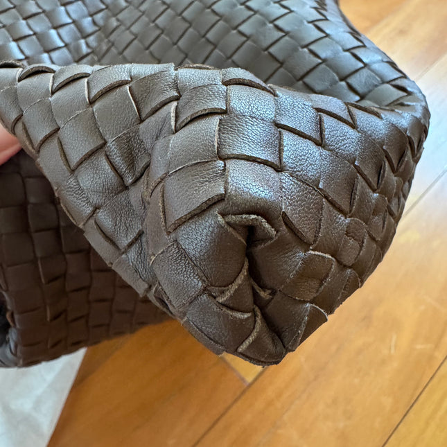 Bottega Veneta Maxi Convertible Tote Dark Chocolate Brown Leather 50cm