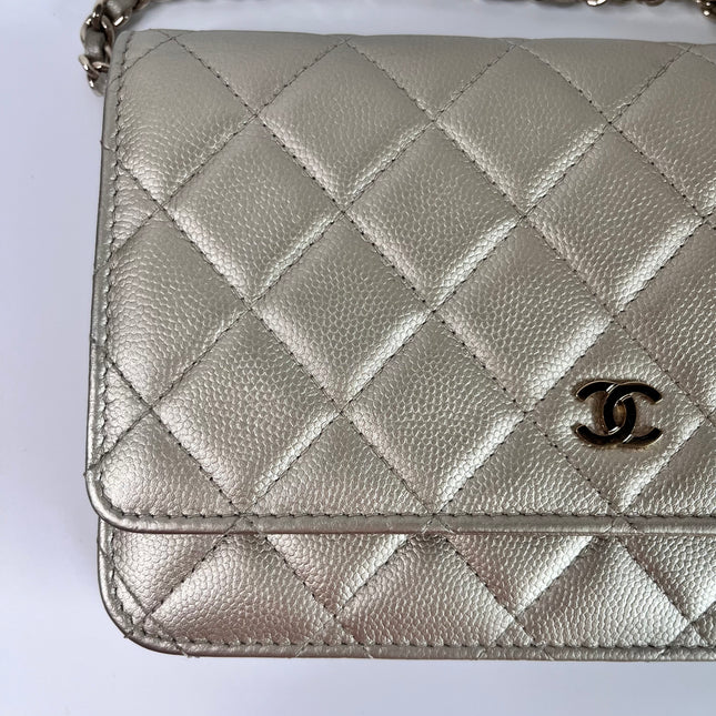 Sold Chanel Wallet On Chains WOC Timeless/ Classic Gold Caviar Leather