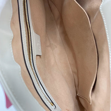 Gucci Jackie 1961 White Leather Bag with Adjustable Strap Size Small