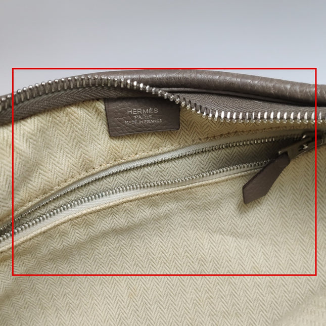Hermes Gao Étoupe Dark Grey Clemence Leather Hobo Shoulder Bag 2008