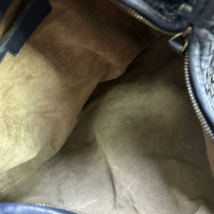 Bottega Veneta Belly Hobo Intrecciato Leather Navy Large 45