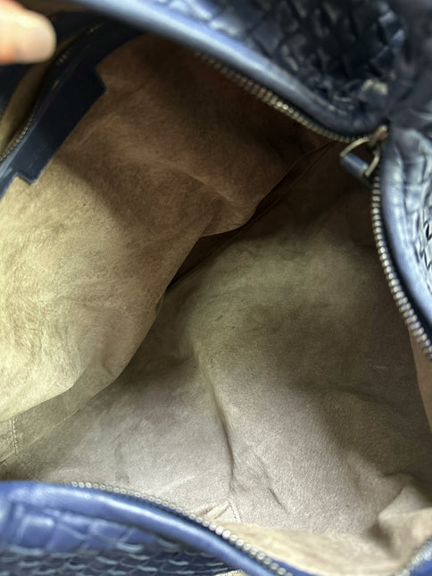 Bottega Veneta Belly Hobo Intrecciato Leather Navy Large 45