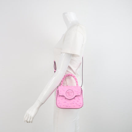 Versace La Medusa Mini Pink Studded Top Handle Bag