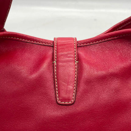 Gucci Jackie Vintage Bouvier Hobo Red Leather with Web Accent