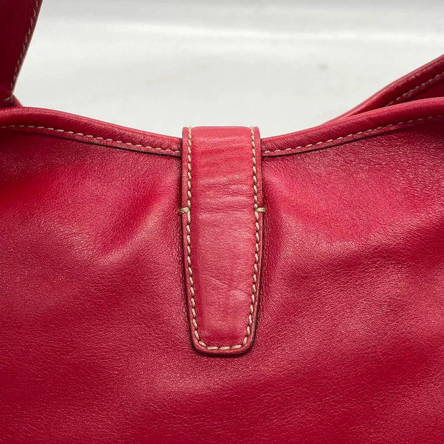 Gucci Jackie Vintage Bouvier Hobo Red Leather with Web Accent