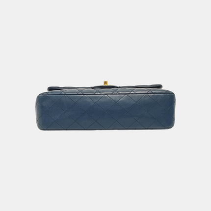 Chanel Classic Flap Medium Navy Lambskin Leather Gold Hardware 2017
