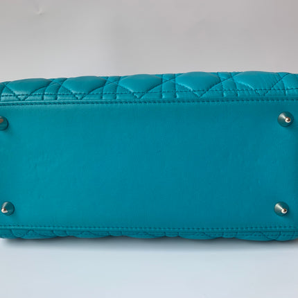 Sold Lady Dior Medium Bag Blue Cannage Lambskin Leather