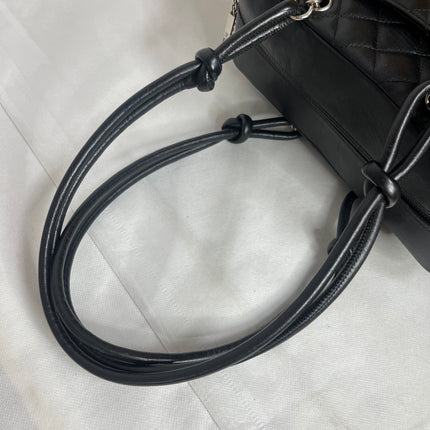 Chanel Cambon Multi-pocket Ligne Reporter Bag Medium Black Calfskin Leather