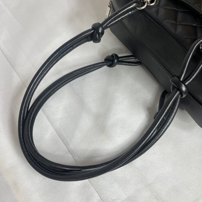 Chanel Cambon Multi-pocket Ligne Reporter Bag Medium Black Calfskin Leather