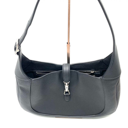 Gucci Jackie 1961 Black Large Pebbled Leather Shoulder Bag with Strap