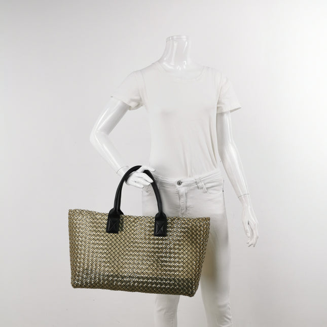 Bottega Veneta Cabat Large Intreccio Transparent Leather and PVC Tote Bag