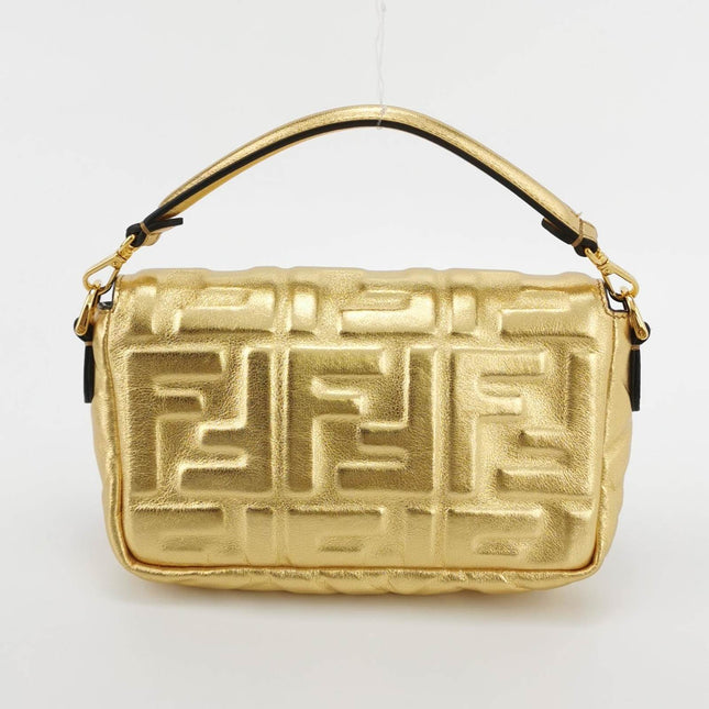 Sold Fendi Baguette Mini Gold Nappa Leather Crossbody Bag
