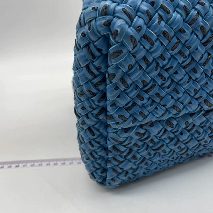 Bottega Veneta Cabat Tote Intreccio Leather Navy and Black 42cm