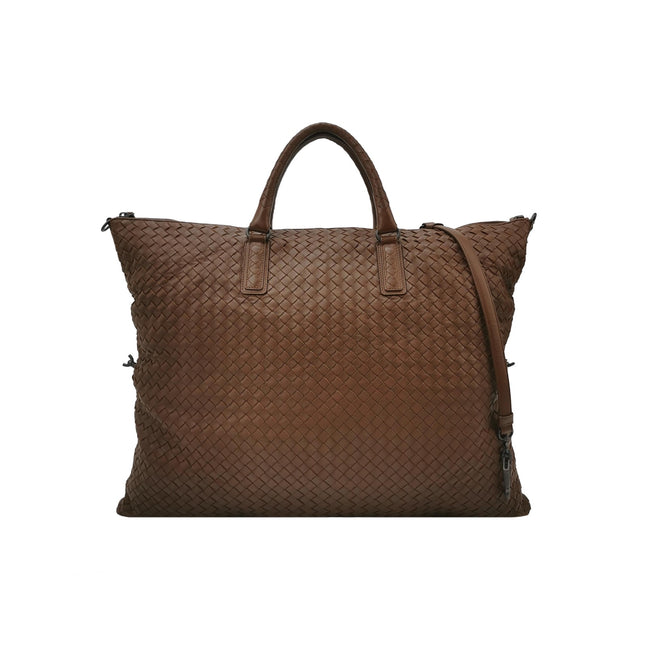 Bottega Veneta Maxi Convertible Tote Dark Chocolate Brown Leather 50cm