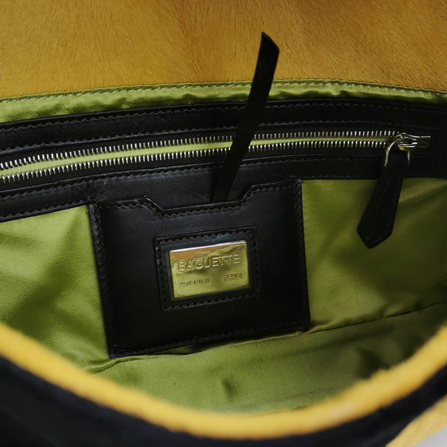 Sold Fendi Baguette Pony hair in cow print yellow