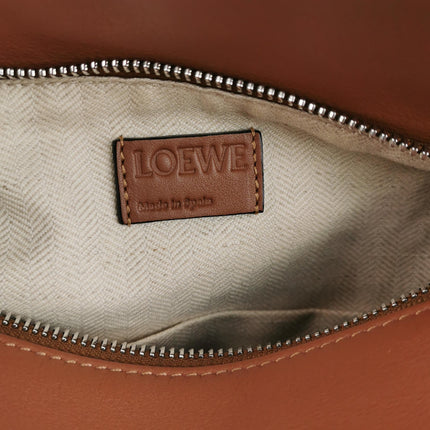 Loewe Puzzle Small Tan Brown Calfskin leather Bag White Logo