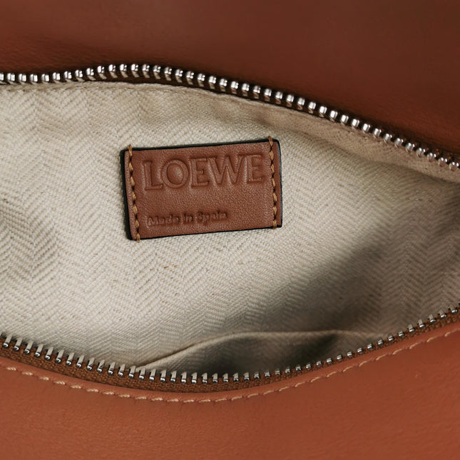 Loewe Puzzle Small Tan Brown Calfskin leather Bag White Logo