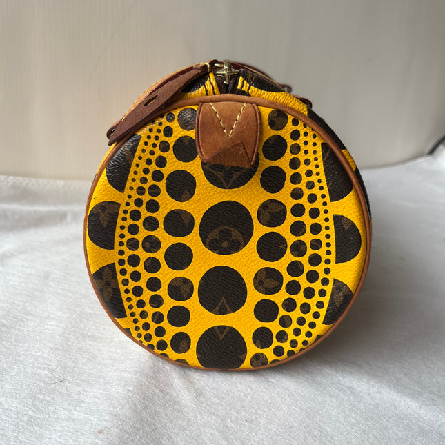 Louis Vuitton x Kusama Papillon 28 Yellow Polka Dots Handbag
