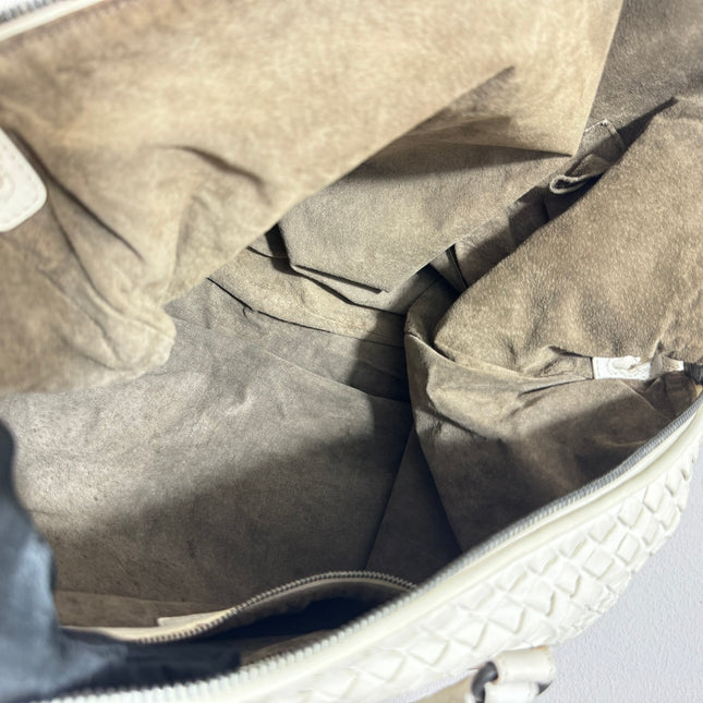 Bottega Veneta Maxi Convertible Tote Bag White Leather Two-way Carry 50cm