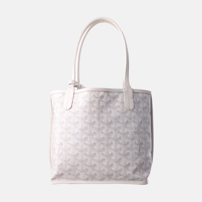Goyard Anjou Mini Tote White Leather Reversible-Luxbags