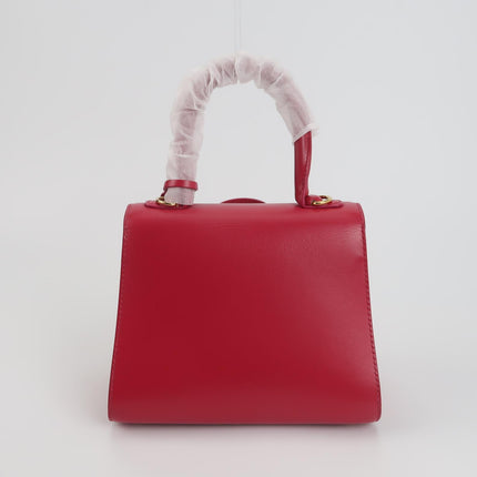 Delvaux Brilliant Mini Red Calfskin Leather Top Handle Crossbody Bag