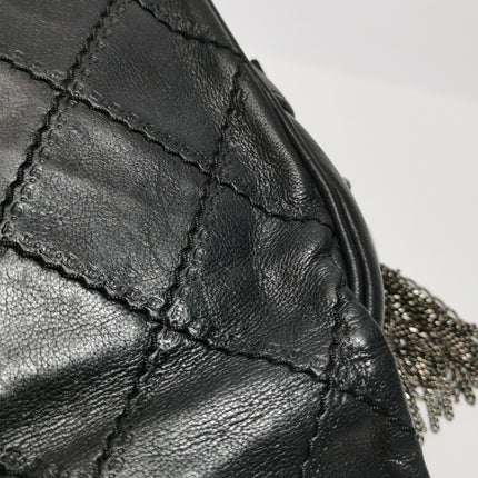 Chanel 2013 Paris-Edinburgh Large Black Flap Calfskin Leather Shoulder Bag