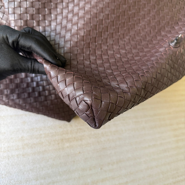 Bottega Veneta Maxi Convertible Tote Dark Chocolate Brown Leather