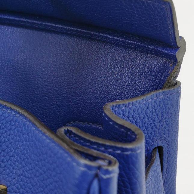 Hermes Birkin 30 Togo 71 Bleu France  Calfskin Gold Hardware 2014