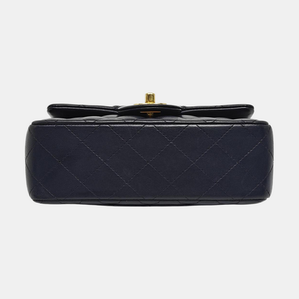 Chanel Classic Flap Rectangular Mini 2015 Navy Lambskin Gold Hardware