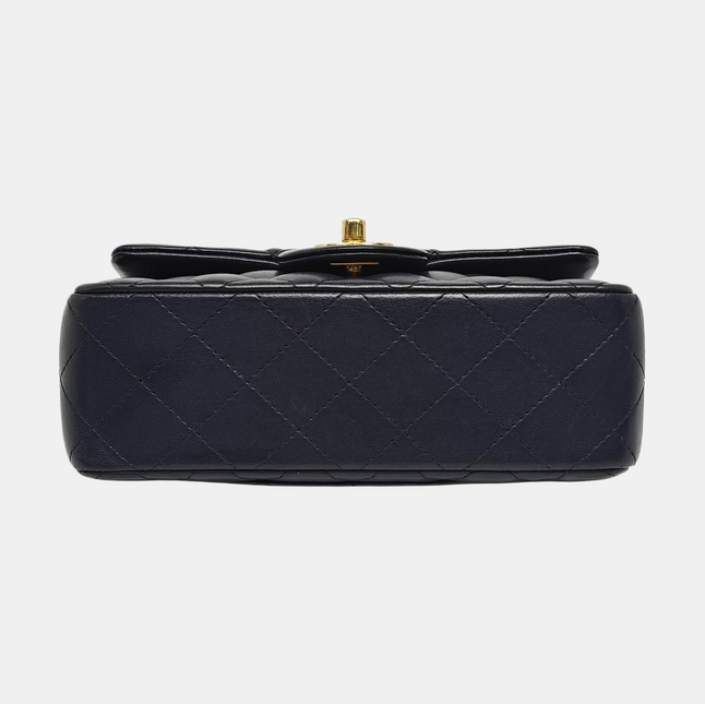 Chanel Classic Flap Rectangular Mini 2015 Navy Lambskin Gold Hardware