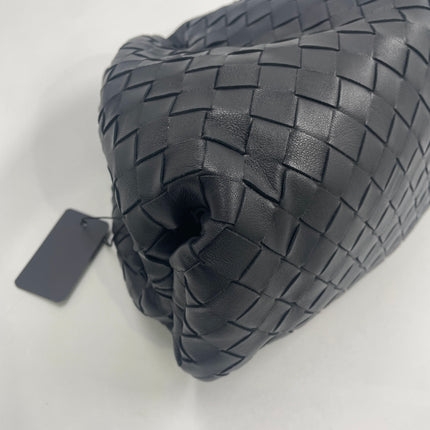 Bottega Veneta Pouch Large Intrecciato Black Calfskin Leather Clutch