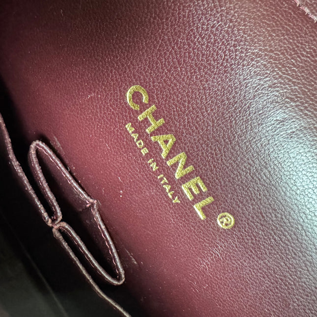 Chanel Classic Flap Maxi Black Lambskin Leather Double Flap with Gold-tone Hardware