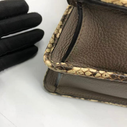 Fendi Peekaboo ISeeU Sellier Small Grey Leather with Python Skin Trimming