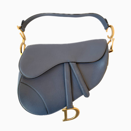 Sold Dior Saddle Blue Grey Medium Leather Handbag