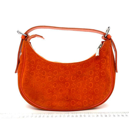 Celine Ava Hobo Orange Suede Leather Vintage Shoulder Bag