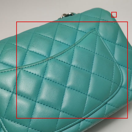 Chanel Classic Flap Mini Turquoise Blue Lambskin Leather Gold Hardware 2014