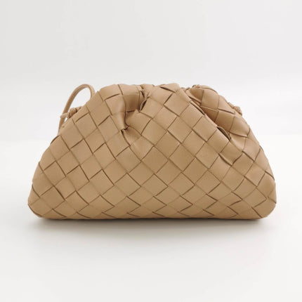 Sold Bottega Veneta Pouch Mini Intrecciato Beige Lambskin Leather Crossbody Bag