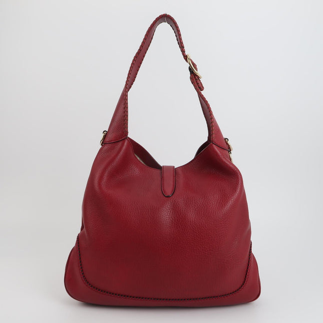 Gucci Jackie Medium Red Calfskin Leather Crossbody Bag