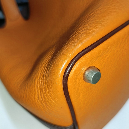 Hermes Picotin 18 Orange  Brown Strap Clemence Taurillon Leather 2003