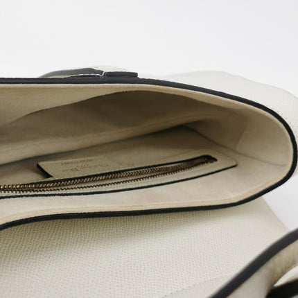 Dior Saddle Medium 2021 White Grained Leather Handbag