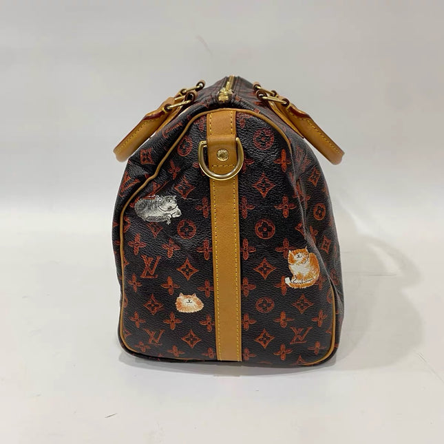 Louis Vuitton Speedy 30 Bandouliere Limited Edition Grace Coddington Catogram Brown