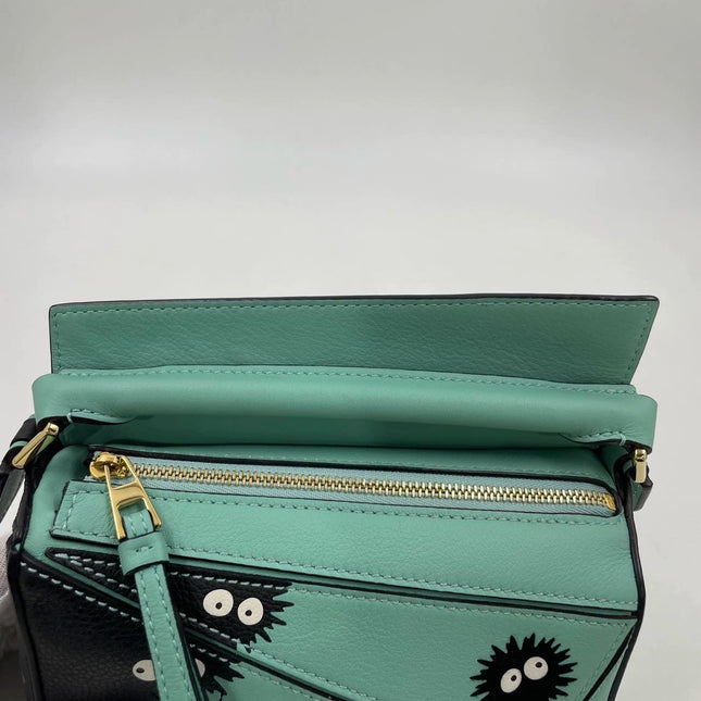 Loewe x Studio Ghibli Collection Susuwatari Mini Puzzle Green Crossbody Bag