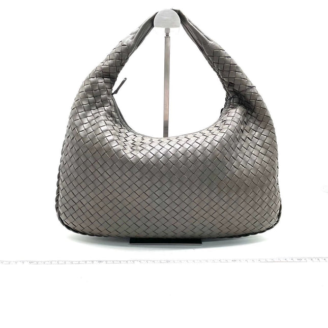 Bottega Veneta Hobo Bag Lambskin leather Grey Medium 40cm