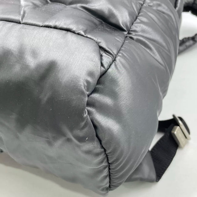 Chanel Doudoune Backpack Embossed Black Nylon Medium