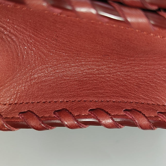 Chanel Classic Flap Medium Happy Stitch Red Aged Calfskin Leather Gold Hardware, 2015-2016