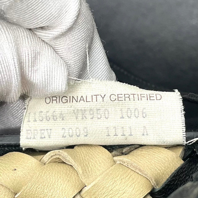 Bottega Veneta Cabat Tote Intrecciato Black and Beige Leather