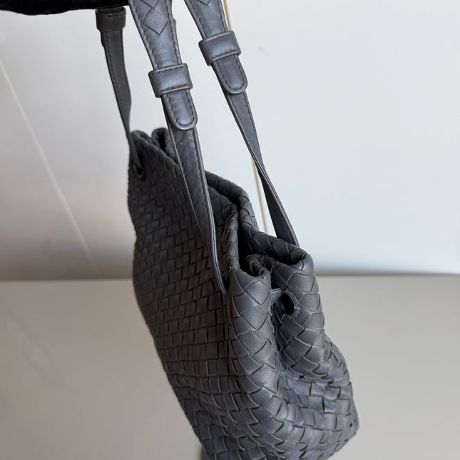 Sold Bottega Veneta Garda Bag Small Grey Intrecciato Leather 25cm