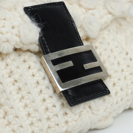 Sold Fendi Baguette Bag White Wool Pompom Shoulder Bag